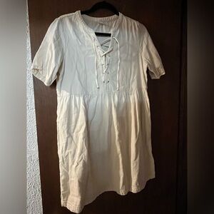 Old Navy Cream Lace-Up Dress, size M